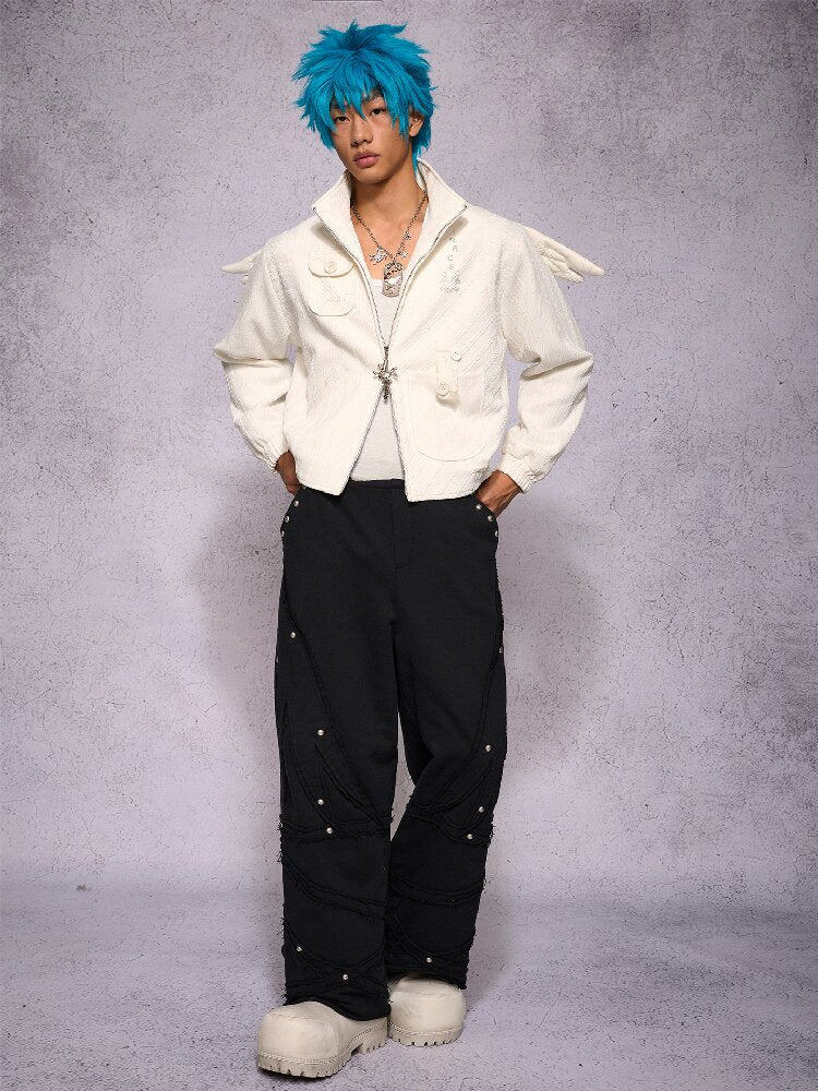 Knit Patchwork Rhinestone Jacket【s0000019148】