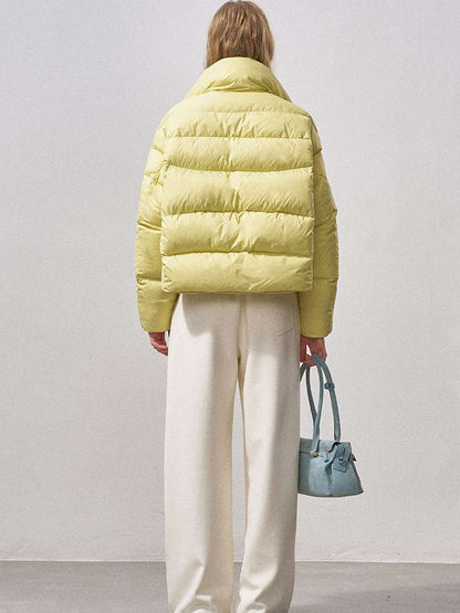 White Duck Down Ribbed Down Jacket【s0000015211】