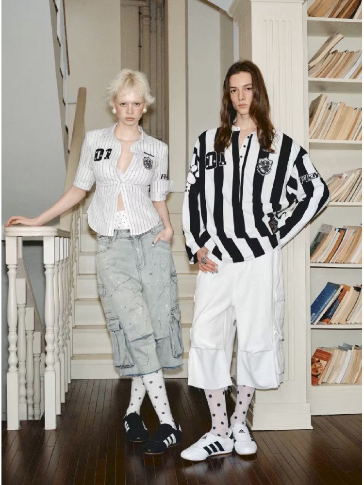 Black and white POLO Collar Ballgown【s0000011606】