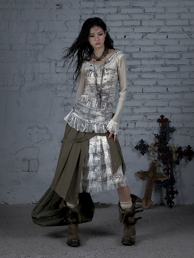 메쉬 스 플라이 싱 슬림 스트레치 긴 슬리브 티셔츠 [S0000011824]