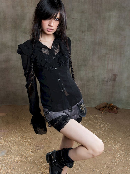 Chiffon Thin Sheer Top【s0000012653】