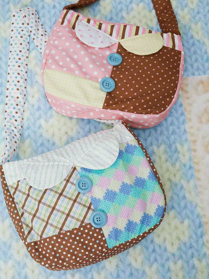 Two-Color Print Cute Quilted Cotton Bag【s0000014853】