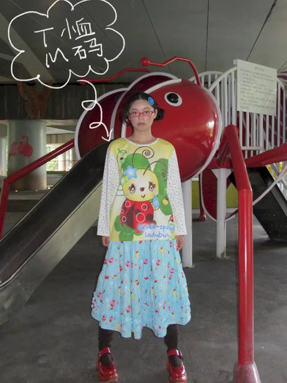 Beetle Print Cute Casual Oversized T-Shirt【s0000014192】