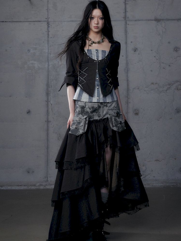 Fake Two Piece Heavy Layered Cake Skirt【s0000013476】