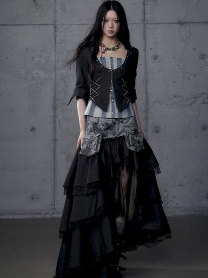 Fake Two Piece Heavy Layered Cake Skirt【s0000013476】