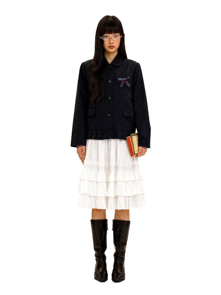 Vintage Doll Collar Pleated Blazer【s0000016113】