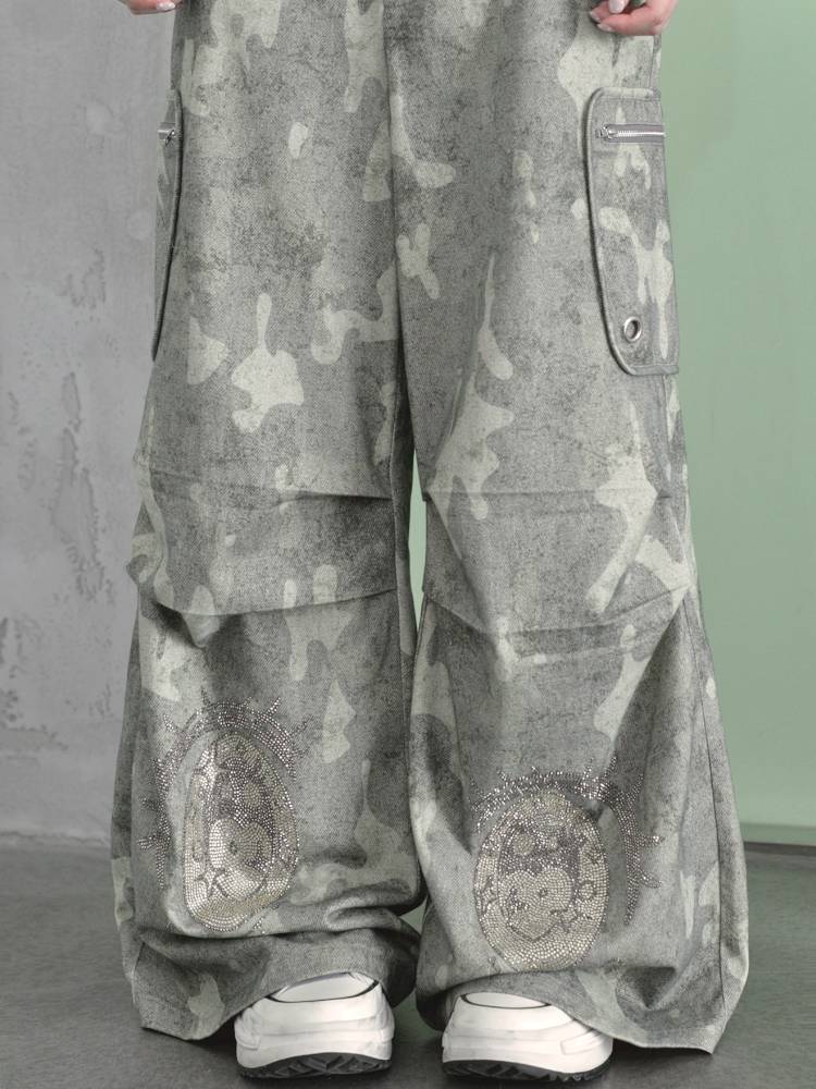 Rhinestone Paratrooper Camo Pants【s0000014449】