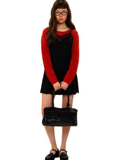Embroidered Lace Strap Dress【s0000017446】