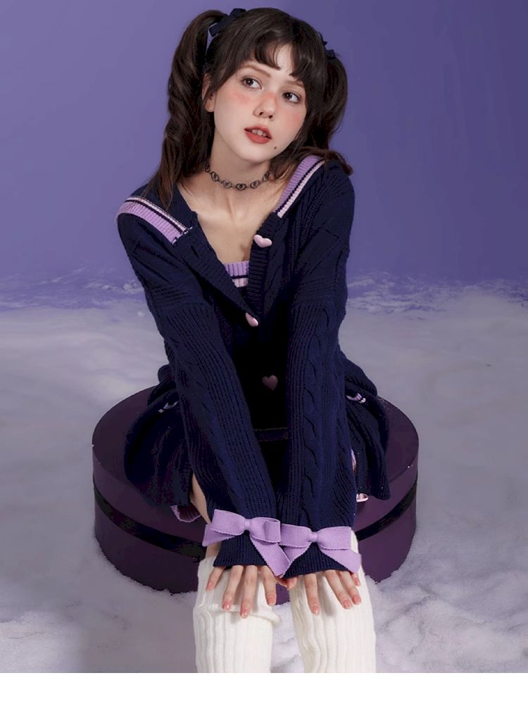 Romantic Pure Desire Sweater Dress Set【s0000005053】