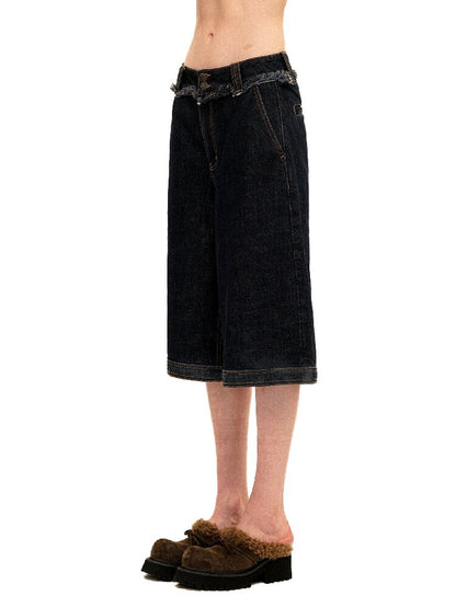 Waist Raw Lace Loose Jeans【s0000016071】