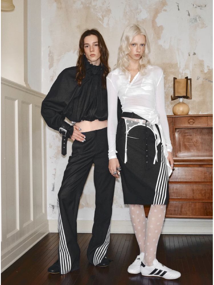 Patchwork Suit Mid-Length Wrap Hip Skirt【s0000011616】