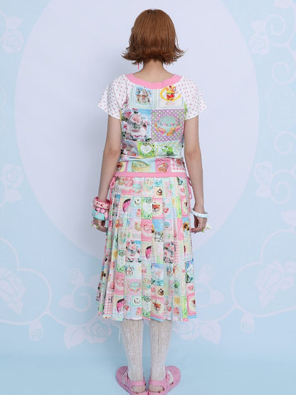 Summer Print Pleated Half Skirt【s0000017451】