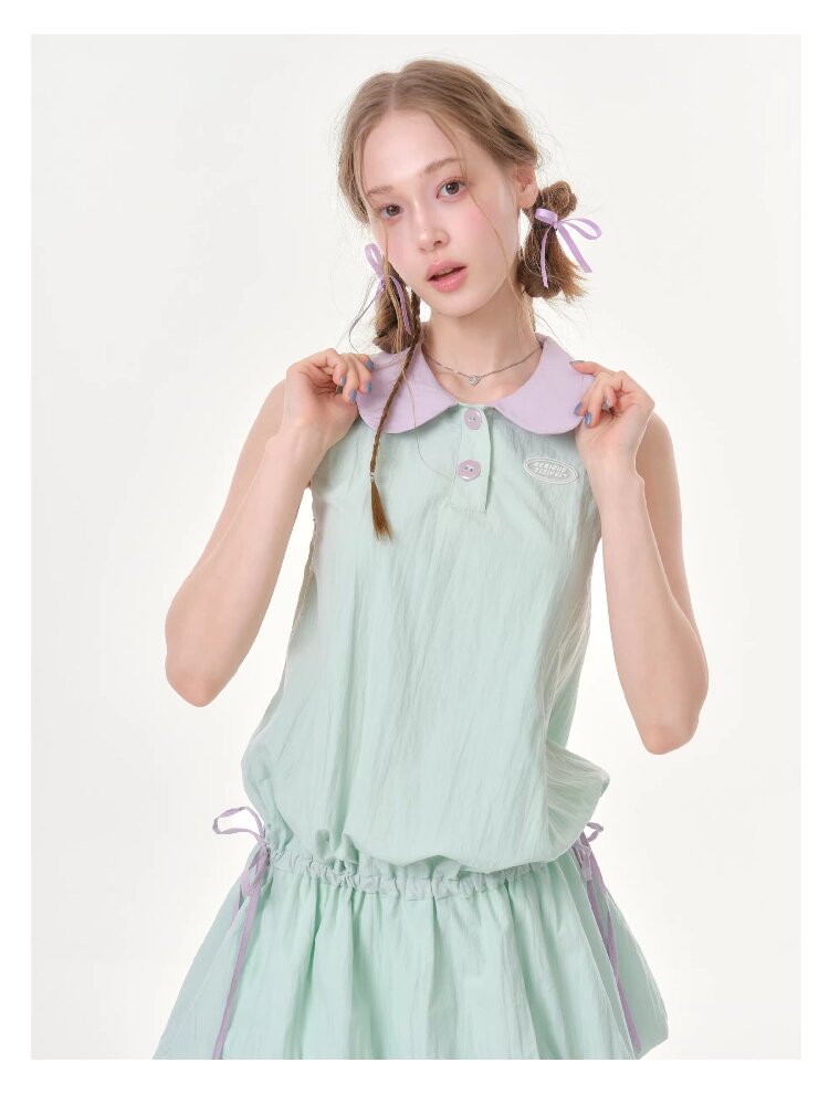 Mint Green Doll Collar Dress【s0000016614】