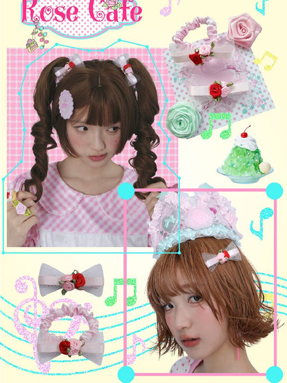 Traditional Rose Bow Hair Clip Tie【s0000017465】