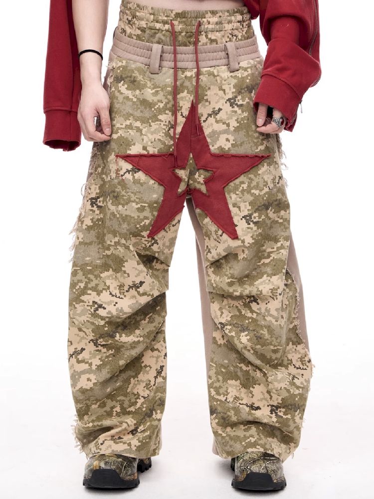 Raw Edge Patchwork Wide Leg【s0000011354】