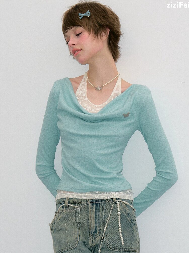 Gentle Swing Collar Knit Sweater Top【s0000017884】