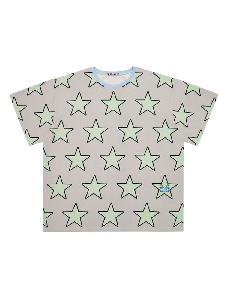 Pentagram print Wide t-shirt【s0000008211】