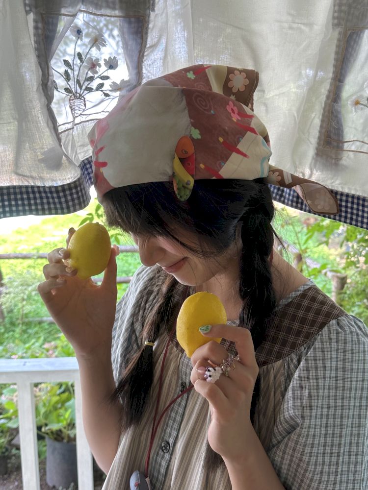 Color Block Cat Print Headscarf【s0000012774】