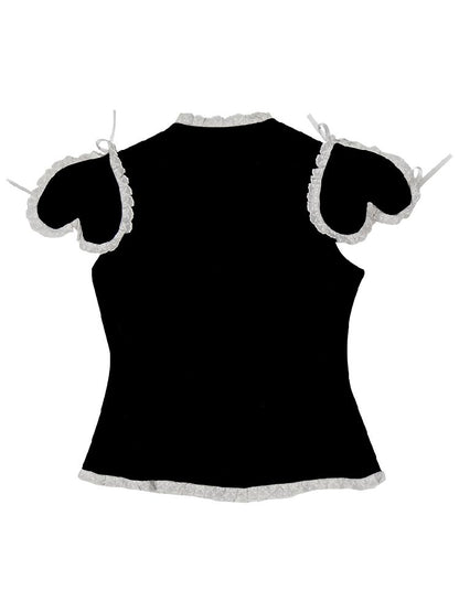 Removable Sleeve Love Velvet Top Jacket【s0000011338】