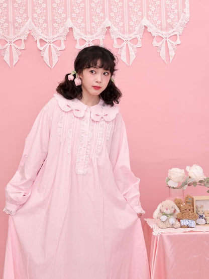 Round Neck Embroidered Pink Lace Dress【s0000013494】