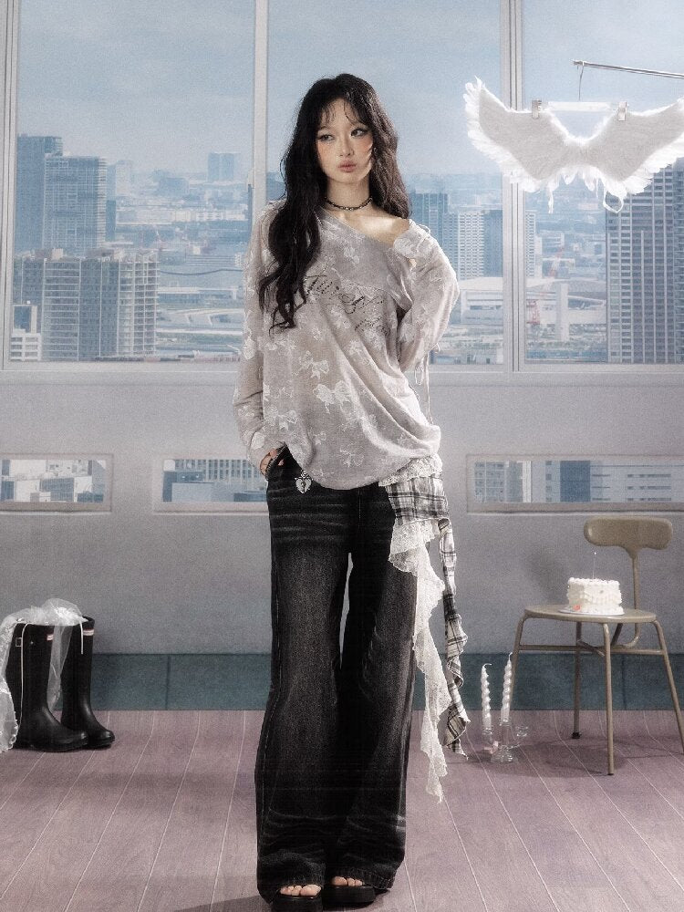 Slanted Collar Bow Sunscreen Top【s0000016526】