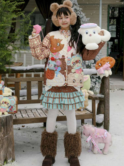 Doll Print Reversible Quilted Jacket【s0000015106】