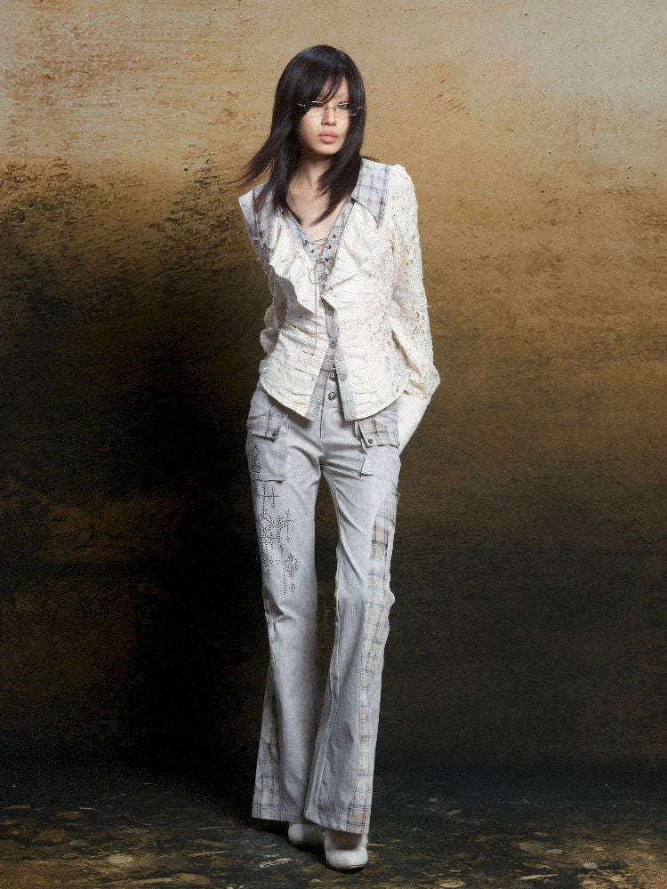 Double Waistband Drilling Decoration Pants【s0000011810】