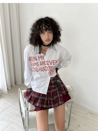 College Style Asymmetric Suit Pleated Skirt【s0000014205】