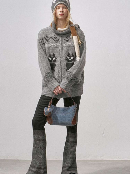 Concubine Cat Hoop Yarn Knit Jacket【s0000015227】