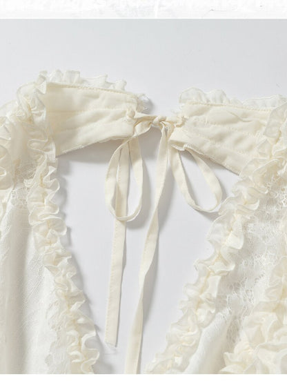 Lace Irregular Hem Halter Dress【s0000016206】
