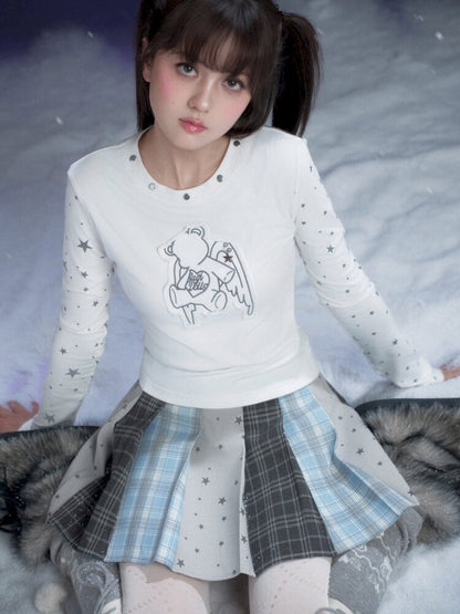 Star Gummy Splicing Pleated Skirt【s0000015438】