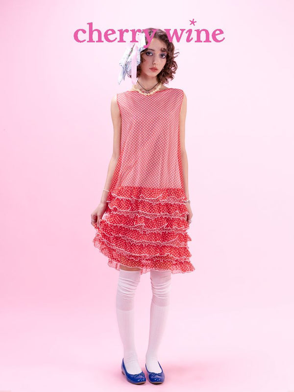 Red Plaid Mesh Undershirt Dress【s0000009322】