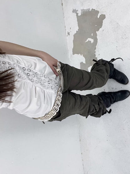 Metal Rivet Hooded I-Line Vest【s0000015911】