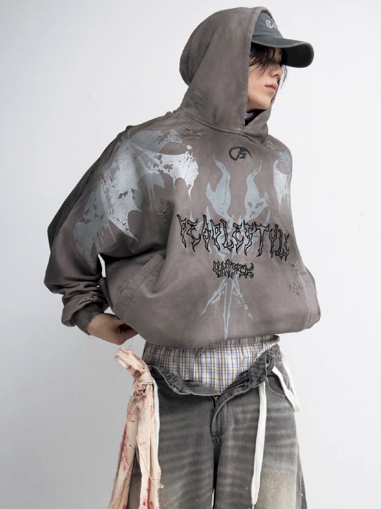 Embroidered Hooded Sweatshirt【s0000011349】