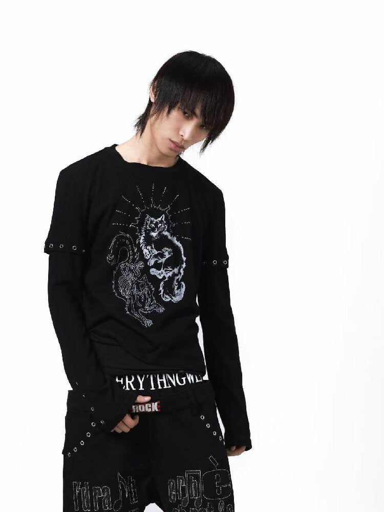 Fake Two Piece Printed Long Sleeve【s0000018198】