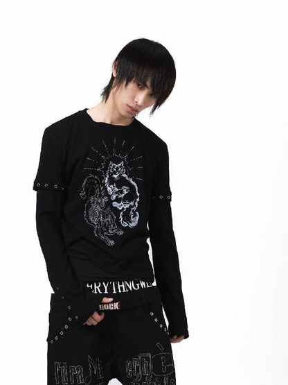 Fake Two Piece Printed Long Sleeve【s0000018198】