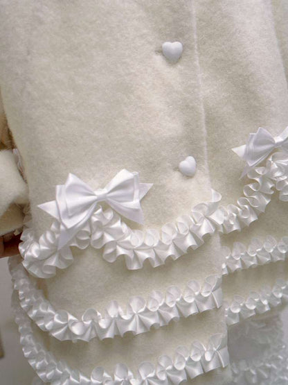 Lace Wool Bubble Sleeve Coat【s0000014532】