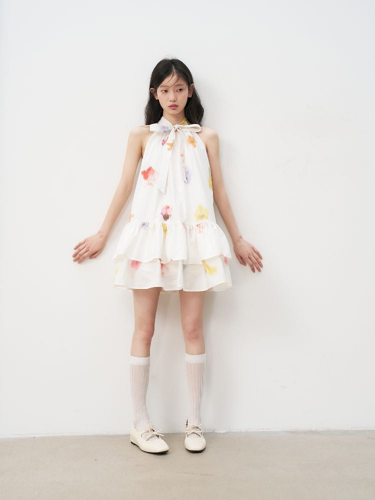 Bow Tie Hanging Neck Dress【s0000011956】