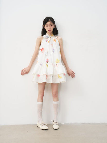 Bow Tie Hanging Neck Dress【s0000011956】