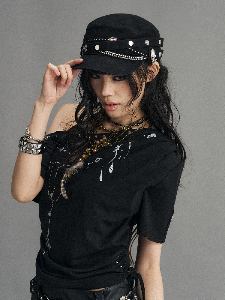 Distressed Metal Equestrian Cap【s0000017526】