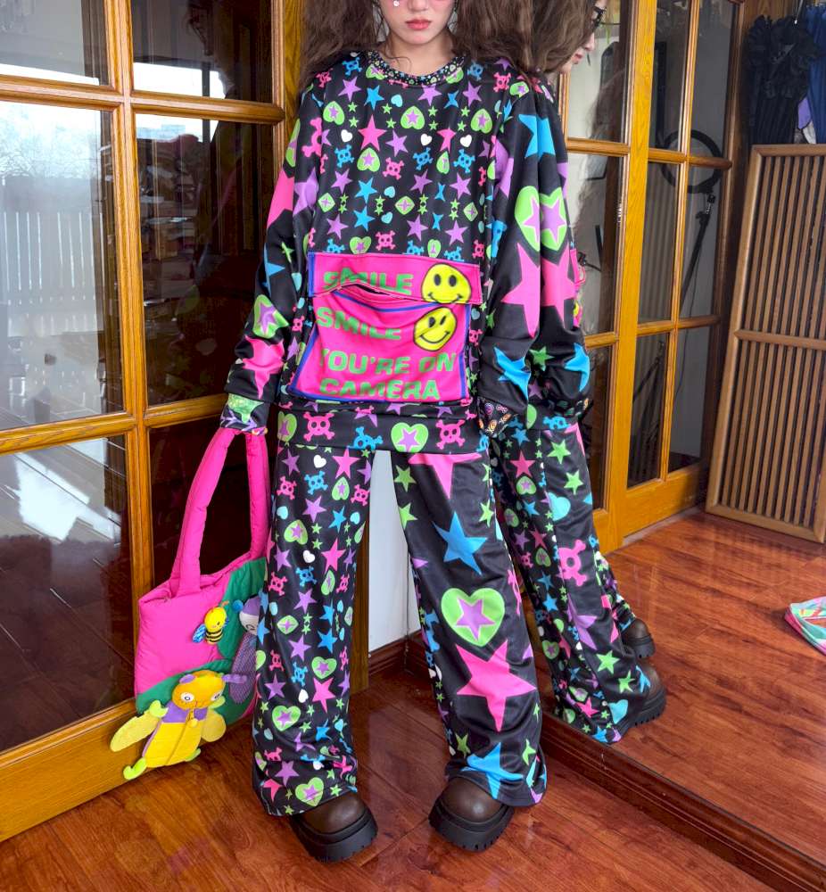 Y2K Dopamine Loose Fleece Long Sleeve Top【s0000014634】