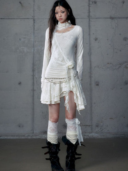 Stacked Neck One-Shoulder Dress【s0000013475】