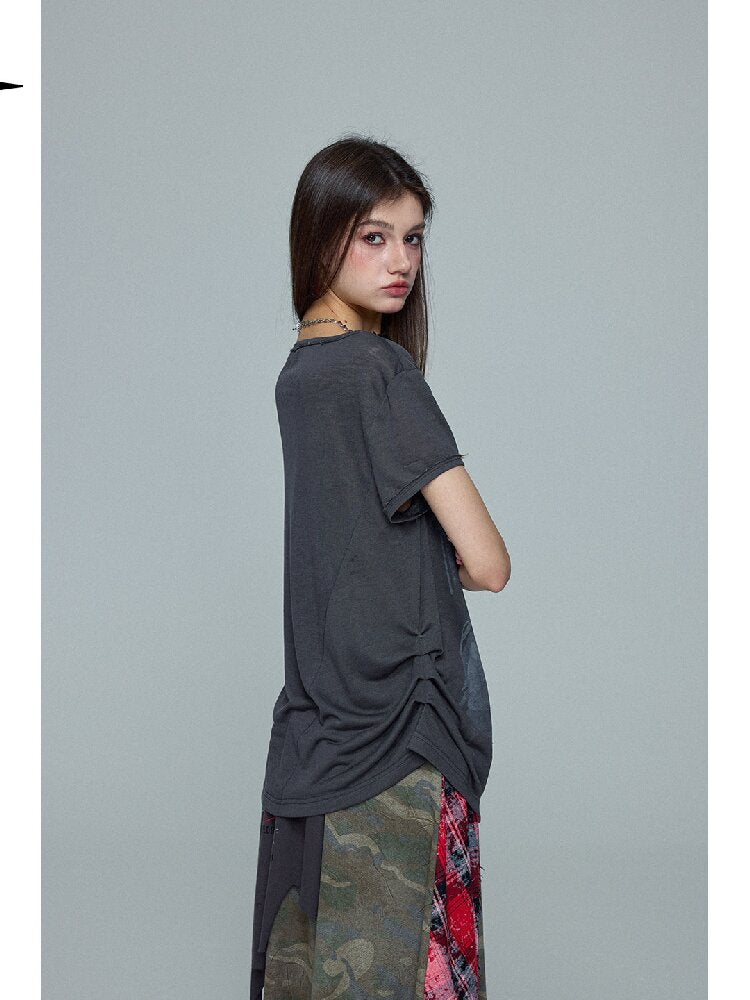 Lace Print Knitted Layered Top【s0000016689】