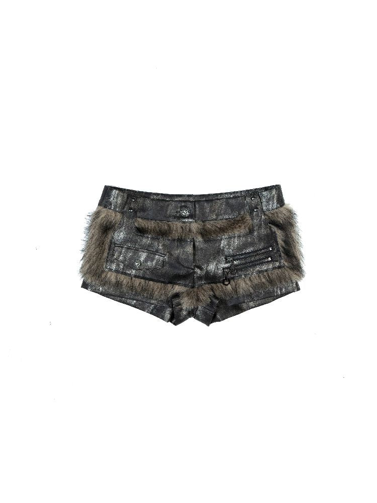 FUR SPLICING SHORTS LEGGINGS [S0000010490]