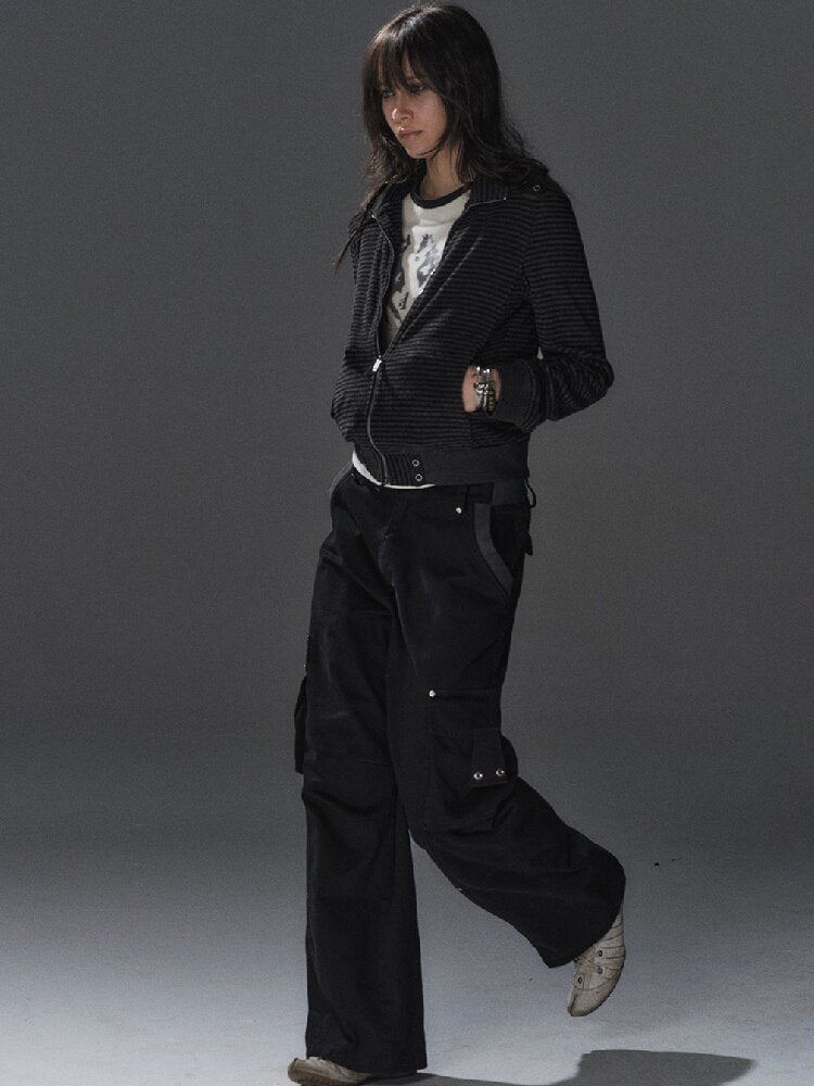 Striped Webbing Fleece Light Jacket【s0000016231】