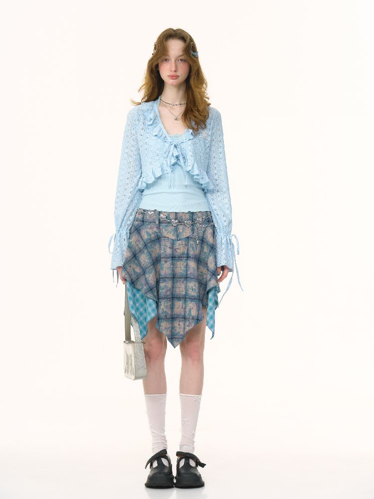 Blue Plaid Half-body Skirt【s0000012249】