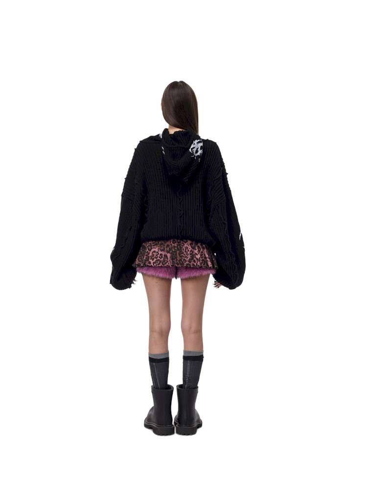 Structure Patchwork Hooded Sweater【s0000015120】