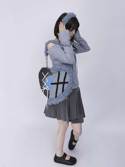 Graffiti Splicing Hairy Love Crossbody Bag【s0000014614】