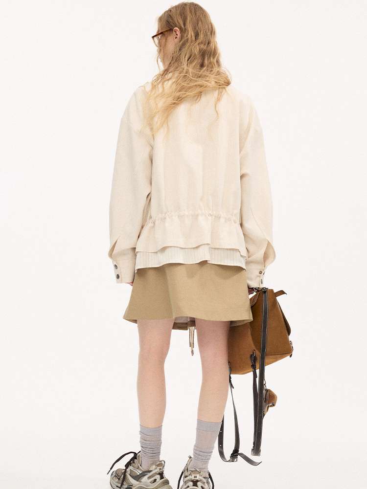 Stand-up Collar Drawstring Hem【s0000015415】