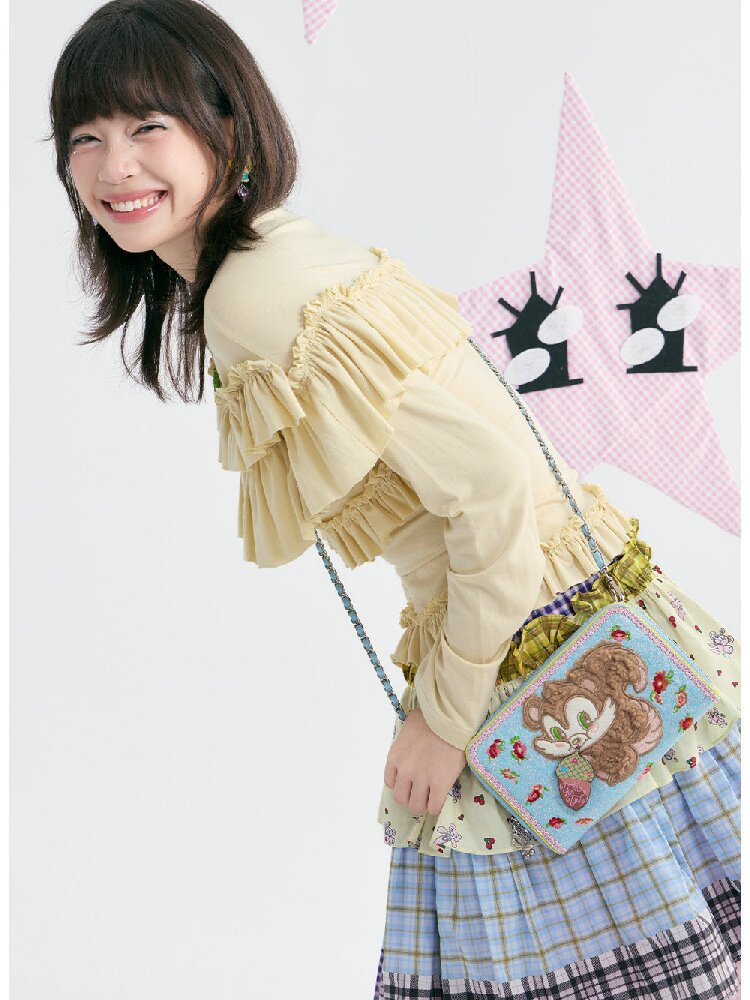 Plush Pine Cone Floral Crossbody Bag【s0000018374】
